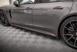 Seitenschweller Ansatz Cup Leisten V.1 passend für Porsche Panamera Turbo S E-Hybrid / Panamera E-Hybrid 971 schwarz Hochglanz