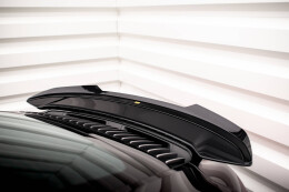 Heck Spoiler Aufsatz Abrisskante für Porsche 911 Turbo S 992 schwarz Hochglanz