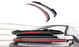Heck Spoiler Aufsatz Abrisskante passend für Porsche 911 Turbo S 992 schwarz Hochglanz