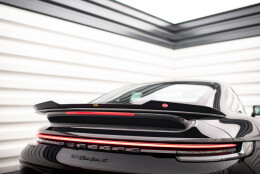 Heck Spoiler Aufsatz Abrisskante passend für Porsche 911 Turbo S 992 schwarz Hochglanz