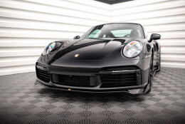 Street+ Spoilerlippe Front Ansatz passend für Porsche 911 Turbo S 992 schwarz Hochglanz