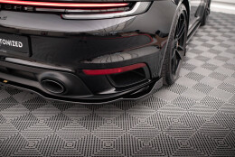 Mittlerer Cup Diffusor Heck Ansatz DTM Look passend für Porsche 911 Turbo S 992 schwarz Hochglanz