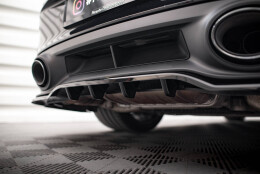 Mittlerer Cup Diffusor Heck Ansatz DTM Look passend für Porsche 911 Turbo S 992 schwarz Hochglanz