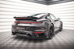 Mittlerer Cup Diffusor Heck Ansatz DTM Look passend für Porsche 911 Turbo S 992 schwarz Hochglanz