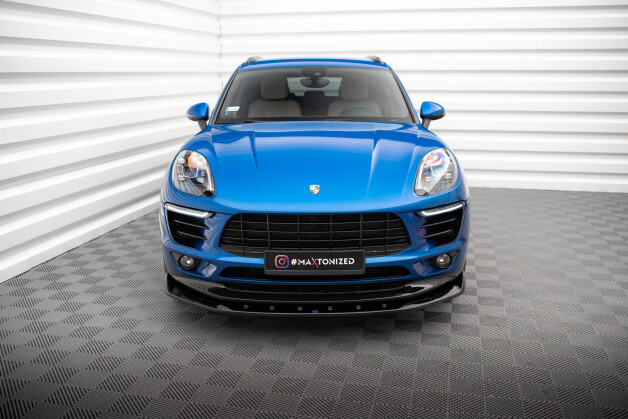 Cup Spoilerlippe Front Ansatz V.1 passend für Porsche Macan Mk1 schwarz Hochglanz