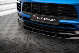 Cup Spoilerlippe Front Ansatz V.1 passend für Porsche Macan Mk1 schwarz Hochglanz