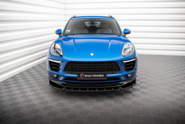 Cup Spoilerlippe Front Ansatz V.2 passend für Porsche Macan Mk1 schwarz Hochglanz