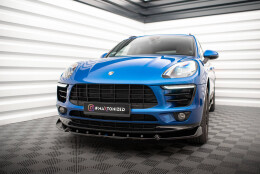Street+ Spoilerlippe Front Ansatz V.2 passend für Porsche Macan Mk1 schwarz Hochglanz