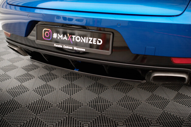 Mittlerer Cup Diffusor Heck Ansatz passend für Porsche Macan Mk1 schwarz Hochglanz