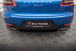 Mittlerer Cup Diffusor Heck Ansatz passend für Porsche Macan Mk1 schwarz Hochglanz