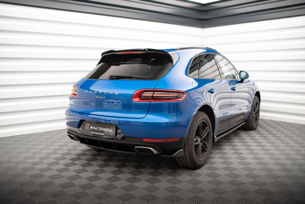 Heck Ansatz Flaps Diffusor passend für Porsche Macan Mk1 schwarz Hochglanz