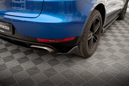 Heck Ansatz Flaps Diffusor passend für Porsche Macan Mk1 schwarz Hochglanz