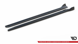 Seitenschweller Ansatz Cup Leisten für Porsche Macan Mk1 schwarz Hochglanz