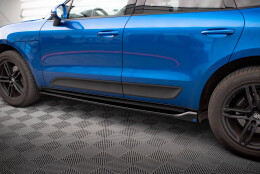 Seitenschweller Ansatz Cup Leisten passend für Porsche Macan Mk1 schwarz Hochglanz