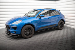 Seitenschweller Ansatz Cup Leisten passend für Porsche Macan Mk1 schwarz Hochglanz