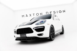 Cup Spoilerlippe Front Ansatz passend für Porsche Cayenne Mk2 schwarz Hochglanz