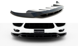 Street+ Spoilerlippe Front Ansatz passend für Porsche Cayenne Turbo / Standard Mk2 schwarz Hochglanz