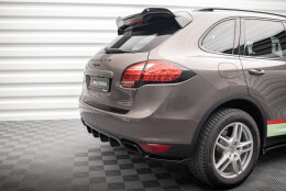 Heck Ansatz Diffusor passend für Porsche Cayenne Mk2 schwarz Hochglanz