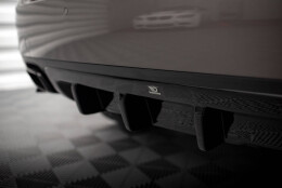Heck Ansatz Diffusor passend für Porsche Cayenne Mk2 schwarz Hochglanz