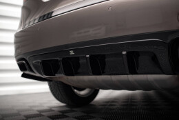 Heck Ansatz Diffusor passend für Porsche Cayenne Mk2 schwarz Hochglanz