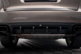Heck Ansatz Diffusor passend für Porsche Cayenne Mk2 schwarz Hochglanz