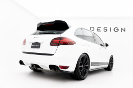 Heck Ansatz Flaps Diffusor passend für Porsche Cayenne Mk2 schwarz Hochglanz