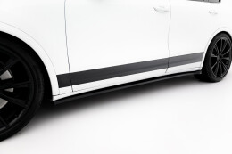 Seitenschweller Ansatz Cup Leisten passend für Porsche Cayenne Mk2 schwarz Hochglanz