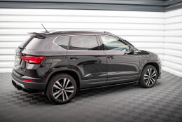Seitenschweller Ansatz Cup Leisten passend für Seat Ateca Mk1 schwarz Hochglanz