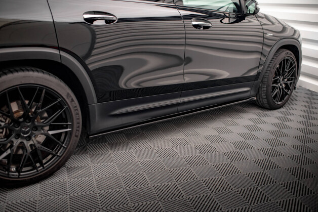 Seitenschweller Ansatz Cup Leisten passend für Mercedes-AMG GLB 35 X247 schwarz Hochglanz