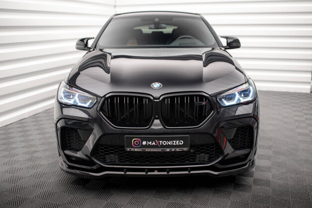Street+ Spoilerlippe Front Ansatz V.1 passend für BMW X6 M F96 schwarz Hochglanz