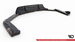 Mittlerer Cup Diffusor Heck Ansatz DTM Look passend für BMW X6 M F96 Facelift schwarz Hochglanz