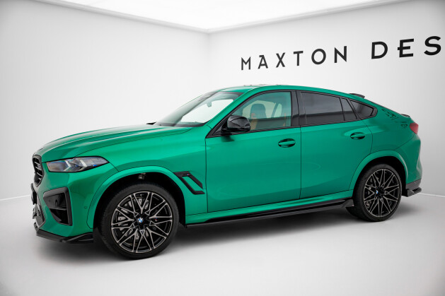 Seitenschweller Ansatz Cup Leisten passend für BMW X6 M F96 Facelift schwarz Hochglanz