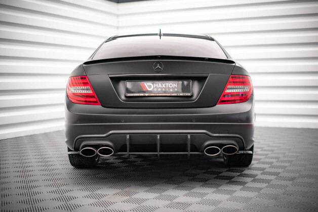 Heck Spoiler Aufsatz Abrisskante passend für Mercedes-Benz C Limousine W204 / C Coupe C204 schwarz Hochglanz