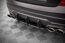 Street Pro Heckschürze Heck Ansatz Diffusor passend für Mercedes-Benz C Coupe AMG-Line C204 SCHWARZ