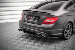 Street Pro Heckschürze Heck Ansatz Diffusor passend für Mercedes-Benz C Coupe AMG-Line C204 schwarz-rot