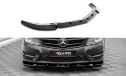 Cup Spoilerlippe Front Ansatz V.1 für Mercedes C Coupe / Limo / Kombi AMG-Line C204 / W204 FL / S204 FL schwarz Hochglanz