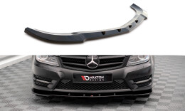 Cup Spoilerlippe Front Ansatz V.2 passend für Mercedes-Benz C Coupe / Limousine / Kombi AMG-Line C204 / W204 Facelift / S204 Facelift schwarz Hochglanz