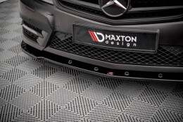 Cup Spoilerlippe Front Ansatz V.2 passend für Mercedes-Benz C Coupe / Limousine / Kombi AMG-Line C204 / W204 Facelift / S204 Facelift schwarz Hochglanz