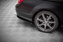 Heck Ansatz Flaps Diffusor passend für Mercedes-Benz C Coupe / Limousine / Kombi AMG-Line C204 / W204 Facelift / S204 Facelift schwarz Hochglanz