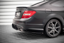 Heck Ansatz Flaps Diffusor passend für Mercedes-Benz C Coupe / Limousine / Kombi AMG-Line C204 / W204 Facelift / S204 Facelift schwarz Hochglanz