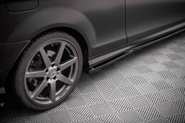 Seitenschweller Ansatz Cup Leisten für Mercedes-Benz C Coupe AMG-Line C204 schwarz Hochglanz