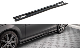 Seitenschweller Ansatz Cup Leisten passend für Mercedes-Benz C Coupe / Limousine / Kombi AMG-Line C204 / W204 Facelift / S204 Facelift schwarz Hochglanz