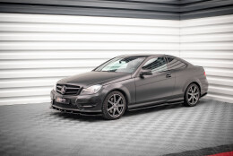 Seitenschweller Ansatz Cup Leisten passend für Mercedes-Benz C Coupe / Limousine / Kombi AMG-Line C204 / W204 Facelift / S204 Facelift schwarz Hochglanz