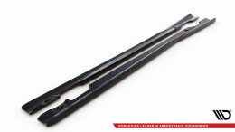 Seitenschweller Ansatz Cup Leisten passend für Mercedes-Benz C Coupe / Limousine / Kombi AMG-Line C204 / W204 Facelift / S204 Facelift schwarz Hochglanz