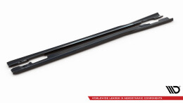 Seitenschweller Ansatz Cup Leisten passend für Mercedes-Benz C Coupe / Limousine / Kombi AMG-Line C204 / W204 Facelift / S204 Facelift schwarz Hochglanz