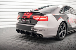 Street Pro Heckschürze Heck Ansatz Diffusor für Audi S8 D4 SCHWARZ-ROT