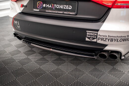 Mittlerer Cup Diffusor Heck Ansatz passend für Audi S8 D4 schwarz Hochglanz