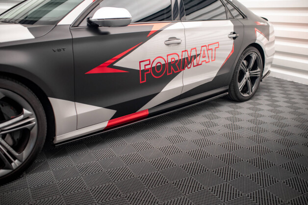 Seitenschweller Ansatz Cup Leisten V.1 passend für Audi S8 D4 schwarz Hochglanz