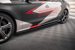 Seitenschweller Ansatz Cup Leisten V.2 passend für Audi S8 D4 schwarz Hochglanz