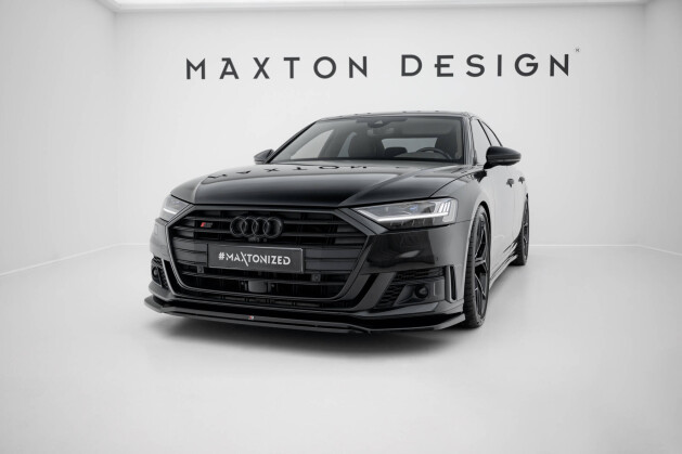 Cup Spoilerlippe Front Ansatz V.1 passend für Audi S8 / A8 S-Line D5 schwarz Hochglanz